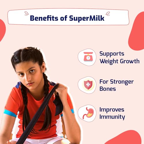 Gritzo SuperMilk Weight+ (13+y Boys), 10g Protein Powder (Double Chocolate, 400g) | Zero Refined Sugar, 21 Vitamins & Minerals