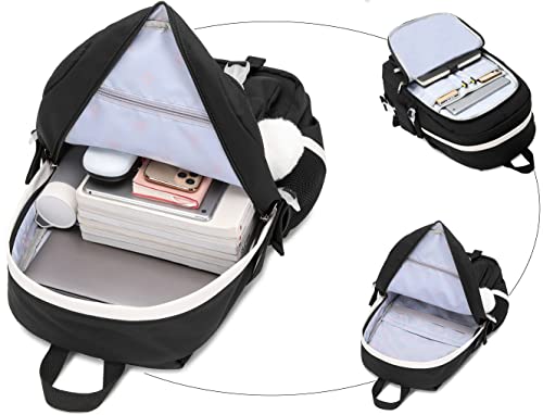 Spotted Tiger Girls Backpack Aesthetic Backpack For Teen Girls Cute School Bag Bookbag Anime School Backpack For Girls (Black) #TOP4