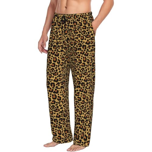 Leopard Fashion Print Mens Pj Pants,Soft Men Lounge Pants,Mens Pajama Pants Bottoms,Sleep Pants For Men