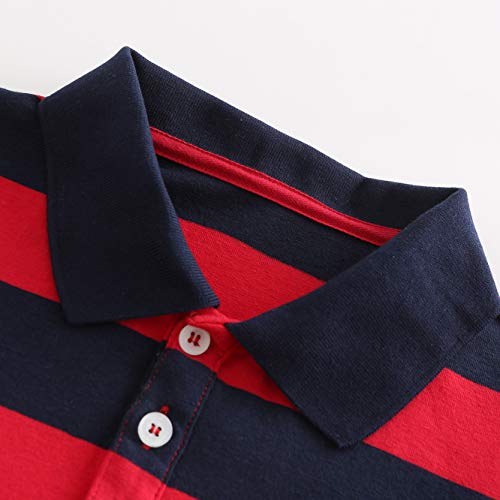 Image of Boys Rainbow Striped Shirt Cotton Long Sleeve T-Shirts