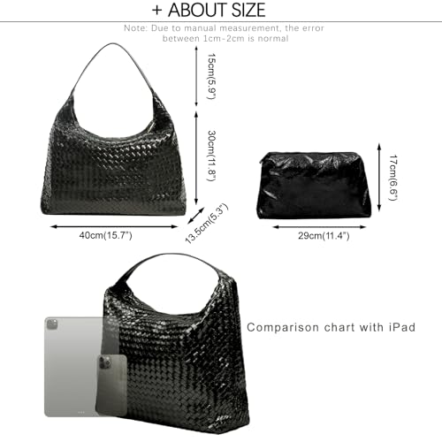 Image of JINMANXUE Woven Tote Bag for Women, Woven Bags with Small Purse,Large Braided Top Handle Hobo Satchel Handbag