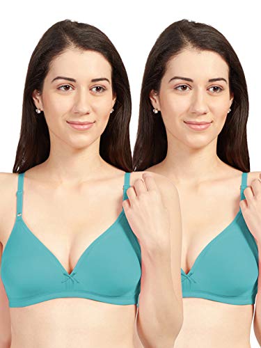 Image of SONARI Omania Womens Non-Padded Cotton Polyester Bras - Solid, Non-Wired, Medium Coverage, Hand Washable (Pack of 2)