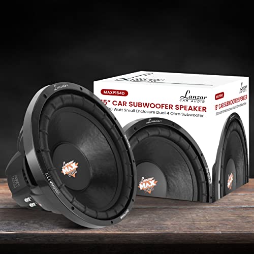 LANZAR MAXP154D Max Pro 2000 Watt Wired Subwoofer (Black)
