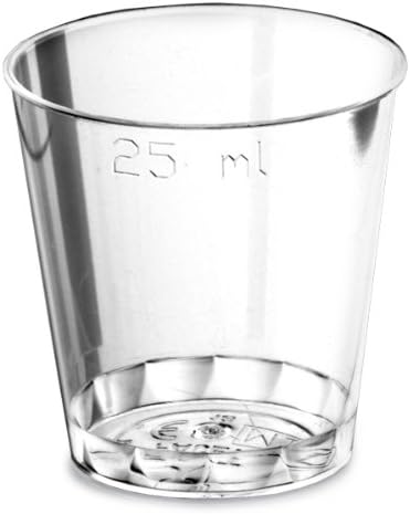 drinkstuff Disposable Shot Glasses CE 25ml - Case of 1000 | Plastic Shot Glasses