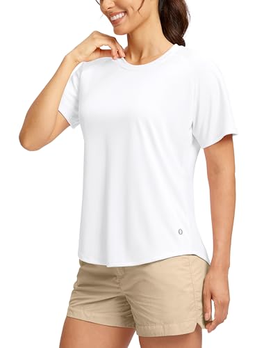 SANTINY Women's Short Sleeve Shirts UPF 50+ Sun Protection Moisture Wicking T-Shirts Hiking Athletic Workout Tops for Women