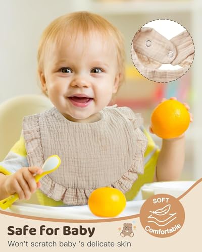 Lictin 8-Pack Muslin Baby Bibs - Bandana Drooling and Teething Bibs, Unisex Cotton2