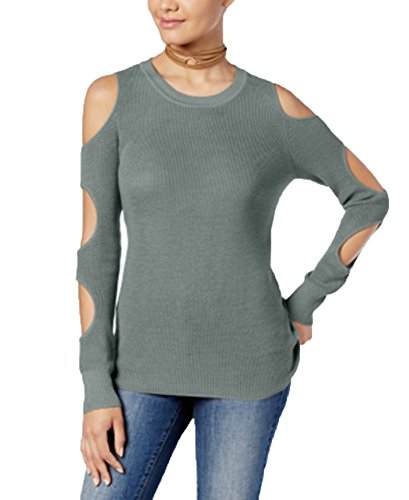 Juniors' Cutout-Sleeve Sweater (Baroque Blue, L)