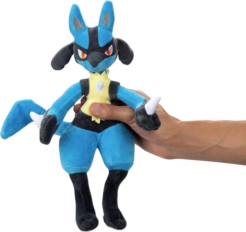 Pokemon Kuscheltier XXL Lucario 30 cm – Plüschtier – Neue 2023 – Plush - Offiziell Lizenziertes Pokemon Spielzeug