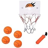 4 Stück Mini Basketball, Basketballkorb Indoor, Mini Basketballkorb, Basketball Indoor, 4 Bälle 10 cm, Korb Mit Luftpumpe, für Indoor-Aktivitäten, Büro, Geschenkidee für Freunde und Familie