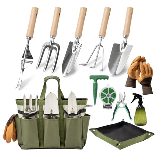 12-Piece Heavy Duty Garden Tool Set with Fashion Organizer Handbag