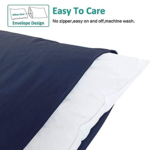 Image of NTBAY King Microfiber Pillowcases, 2 Pack, 20 x 36, Navy