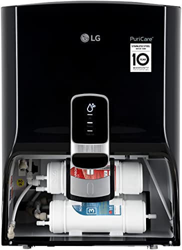 Image of LG WW152NP 8L Stainless Steel Tank - RO + UV, Pre-Sediment Filter Free, Filter Change Indicator, Multi-Stage Filtration, Digital Sterilizing Care (Black, Wall Mount)