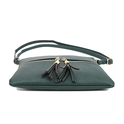 Image of SG SUGU Lightweight Medium Crossbody Bag Shoulder Bag with Tassel and Zipper Pocket