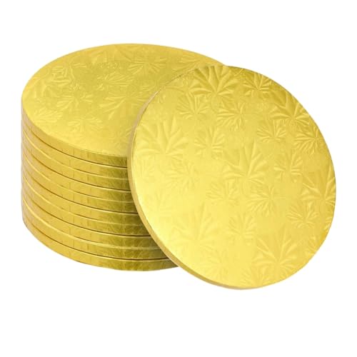 Bases para pasteles de 12 pulgadas resistentes bases redondas doradas de 1/2 de grosor tartas pisos 2