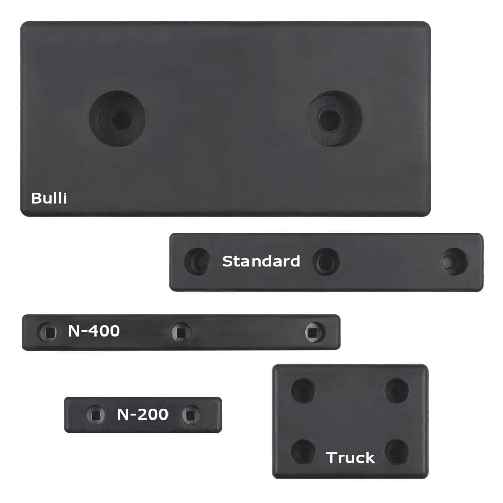 marotech BIGPACK 4 x Anfahrpuffer BULLI, 2 Bohrungen, Ø 22 mm, 25 x 50 x 14 cm aus Kautschuk, Art.-Nr. Bulli-B 140 | Rammschutz | Anfahrschutz | Prallschutz