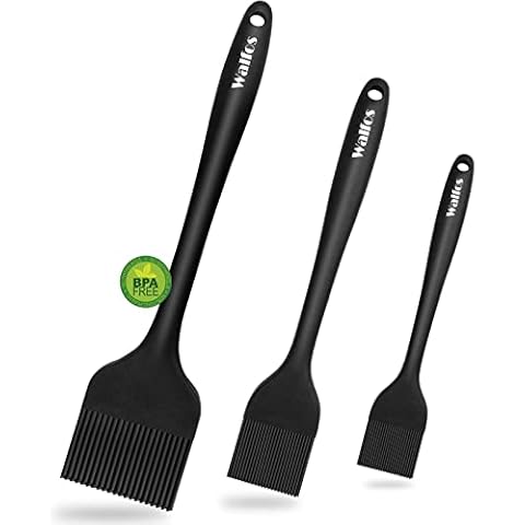 Walfos Silikon-Backpinsel, 230 °C, hitzebeständiges Backpinsel-Set, perfekt für Grill, Backen, Küche, Kochen, starker Stahlkern und einteiliges Design, BPA-frei und spülmaschinenfest Cover