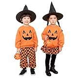 [Ecrisdoo] 2点セット ハロウィン 衣装 子供 かぼちゃ コスプレ 仮装 男の子 女の子 セットアップ 子ども パンプキン 幼児 可愛い キッズ スウェット 上下 トレーナー ベビー 赤ちゃん コスチューム 長袖 子供服