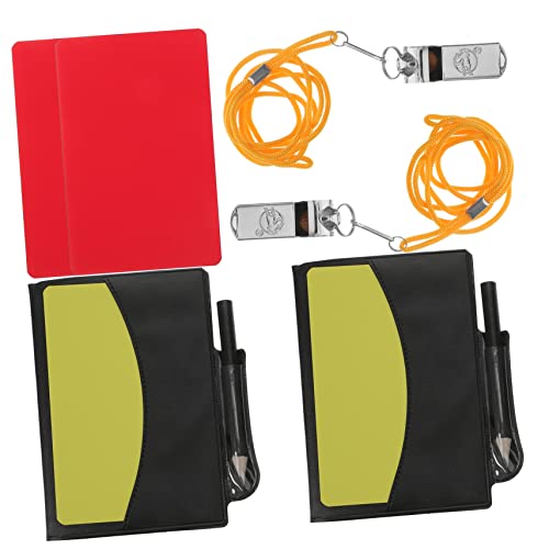 KOMBIUDA Professional Referee Kit 10pcs Soccer Cards Set Pencil Scorecard Wallet Red Yellow Cards