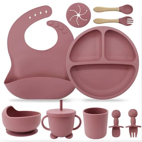 Kit Introdução Alimentar Bebê 8 Peças Prato + Bowl Babador Copo +...