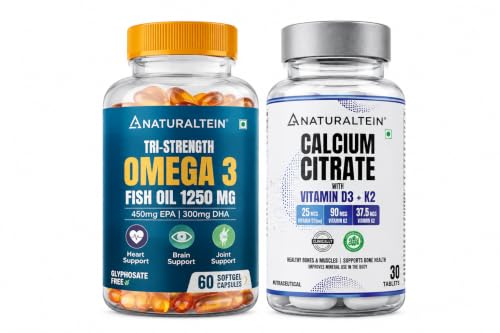 Image of Naturaltein Heart & Bone Wellness Duo | Omega-3 + Calcium Support
