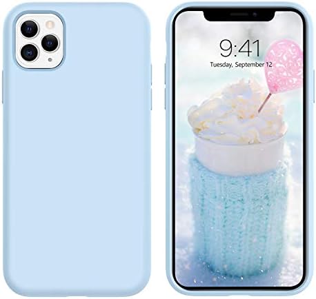 DUEDUE Case for iPhone 11 Pro Case, Liquid Silicone Soft Gel Rubber Slim Cover with Microfiber Cloth Lining Cushion Shockproof Full Body Protective Case for iPhone 11 Pro 5.8" 2019,Blue