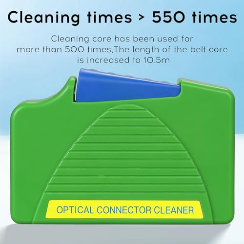 BAOSHLA (Green) FTTH Fiber Optic Cleaning Box 550 Times Cleaner Fiber Optic Cleaning Tool Fiber Optic Cleaning Kit 1.25mm and 2.5mm SC/FC/ST/LC/MU Interface Cleaning Tape with 1 Replacement Core
