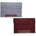 Wool Felt File Folder - 2 Pack of 13 Inch Laptop Briefcase Portable Holder or A4 Document Paper Organizer Portfolio Bag with Snap Buttons and Brown Faux Leather Accent in Gray and Burgundy