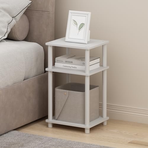 image for Furinno JUST Night Stand Set of 2, 3-Tier Turn-N-Tube Nightstand, Tool