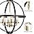 Treekee Rustic Chandelier, 17" Black and Gold Finish Glass Cover Luxurious Hanging Light, 4-Light Globe Vintage Pendant Ceiling Light Fixtures for Living Room Entry Way Dining Room