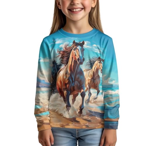 Image of Kids Long Sleeve Shirts for Girls 3-16 Year Old Cute Clothes for Teen Girls Casual Workout Tops