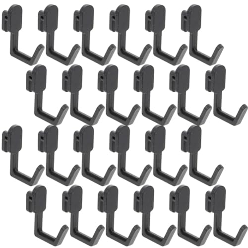 Bloepum 24Pcs Pegboard Hooks J Shape Pegboard Hook Peg Board Tool Organizer Accessories, Black
