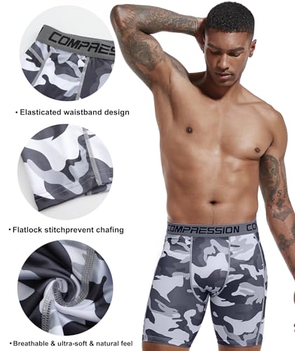 Holure Men's Performance Compression Shorts Athletic Workout Running Underwear (3 or 5 Pack)4