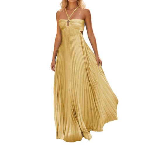 Robe d'été décontractée bustier sans manches à volants pour la plage
