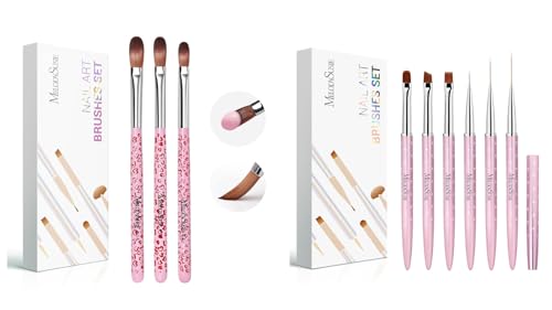 Set de 9 Pinceles para Arte de Uñas miniatura 1
