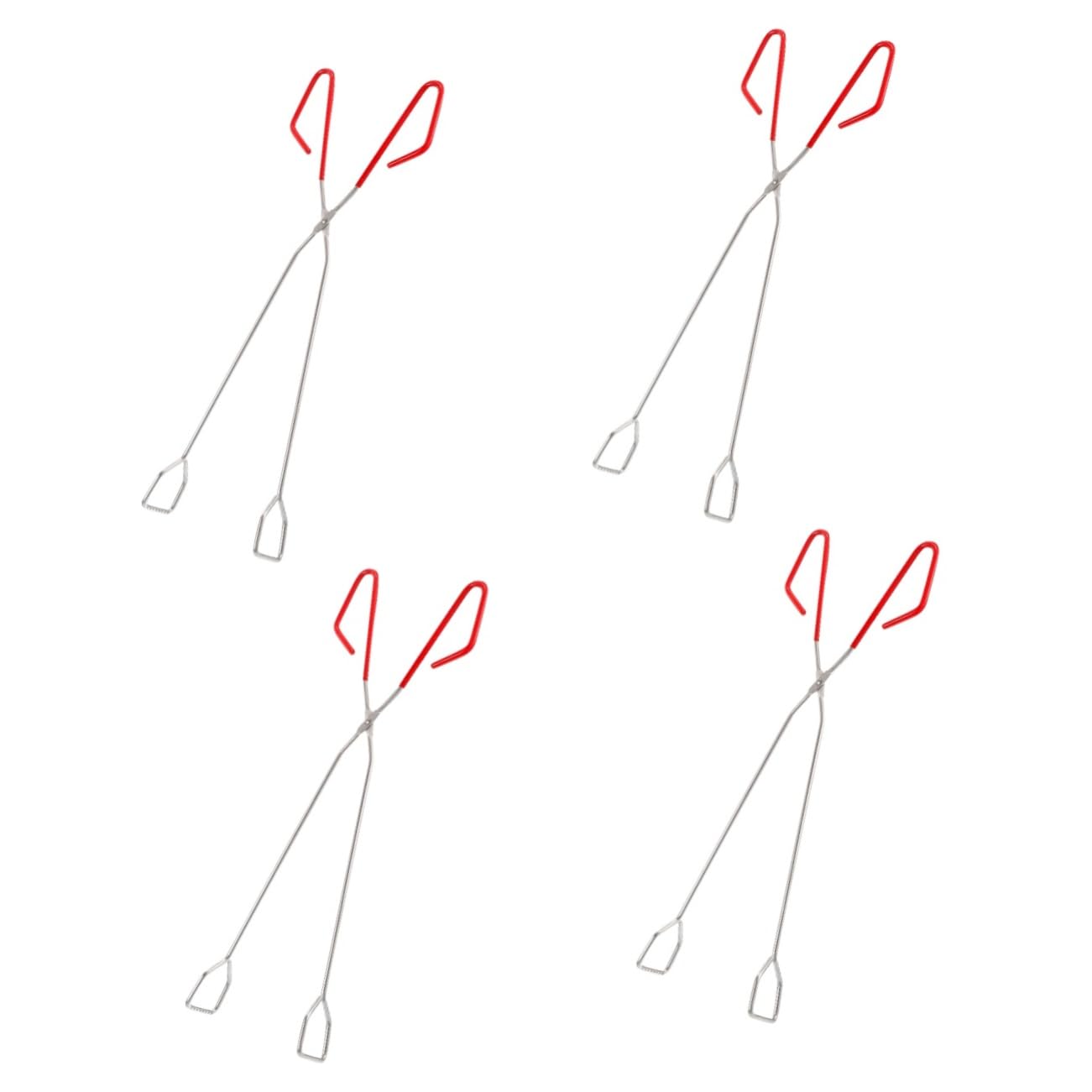 Mikikit 4 Piezas Pinzas de Inoxidable Barbacoa y Fogatas con Ergonómico y Antideslizante Herramienta de Cocina Asar y Sujetar Aire