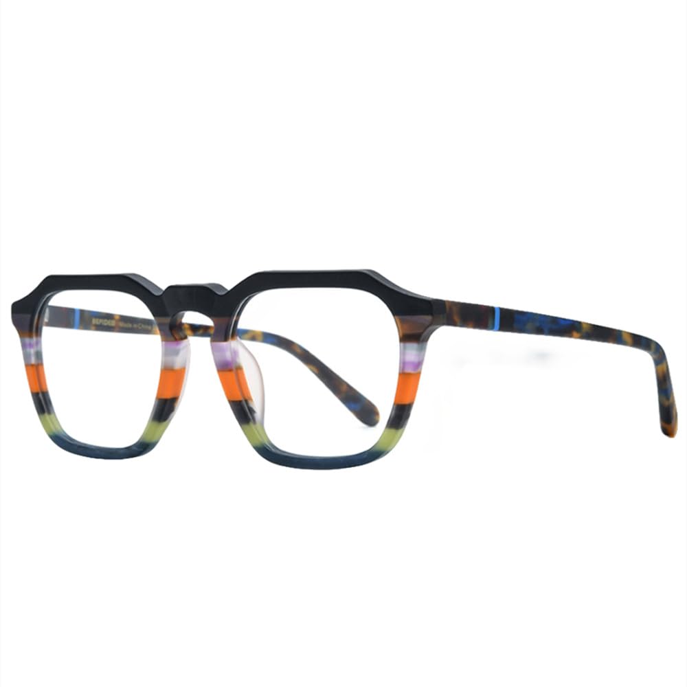 MUTYNE Occhiali da vista in acetato opaco Montatura da uomo Occhiali da vista da donna quadrati retrò colorati Occhiali da vista