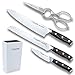3 Claveles Juego de cuchillos de cocina profesionales juego de 3 cuchillos de cocina de acero inoxidable + tijera de cocina con + taco de fibras