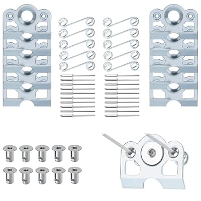 1/4 Turn Quick Release Steel Slot Head Dzus Fastener Button with Springs & Dimpled Tabs (10 Pack)
