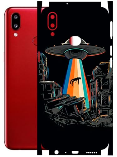 Image of AtOdds - Full Body Back Screen Guard Protector Film - Lamination Wrap Skin Sticker Compatible with Samsung Galaxy A10s | Scratchproof Matte Finish (Alien Invade)