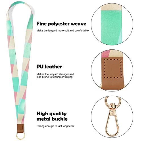 Vicloon Schlüsselband, Lanyard für Schlüssel, mit 2 Zubehör, Zweiseitiger Druck in Voller, Halsriemen Schlüsselbund für Schlüssel, ID Badge Card Holder, Ausweishülle(Farbnähte)