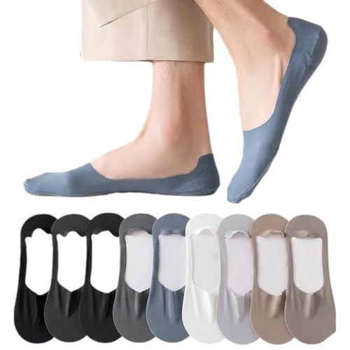 Image of Invisible No Show Socks Pack of 3 for Men | Anti-Slip Silicone Grip Loafer Socks | Breathable Cotton Low Cut Liner Socks for Sneakers & Formal Shoes