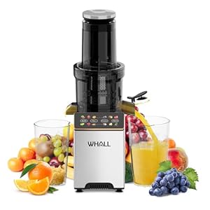 whall Masticating Slow Juicer, Professional Stainless Juicer Machines for Vegetable and Fruit, Touchscreen Cold Press Juicer with 2 Speed Modes,Gold