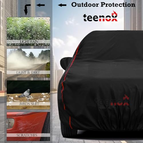 Image of TEENOX Full Coverage Car Body Cover Compatible for Hyundai i20 Magna EXT Upto 2026 Model All Weather Protection Car Cover - Black