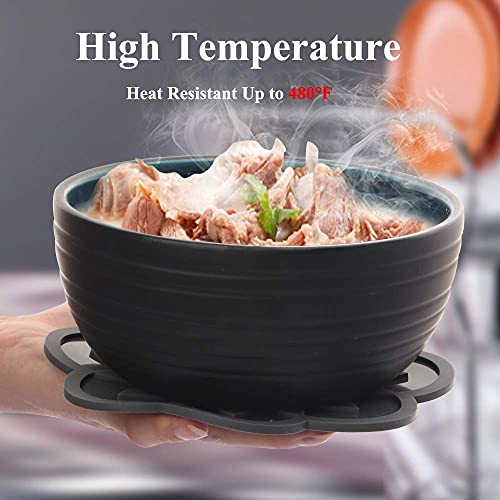 Image of Silicone Trivets Mats, Silicone Hot Mats Set, Silicone Hot Pads, Silicone Pot Mat for Countertop, Trivet Pads Heat Resistant, Table Placemats (Pack of 4 Black)