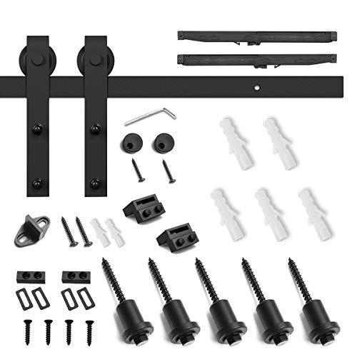 Image of 6.6ft Soft Close Heavy Duty Sturdy Sliding Barn Door Hardware Kit - Smoothly and Quietly - Simple and Easy to Install - Includes Step-By-Step Installation Instruction -Fit 36''-40 inch Door Panel(J Shape) | Smoothly and Quietly Sliding - Simple and Easy to Install-Includes Step-by-Step Installation Instruction, J Shape
