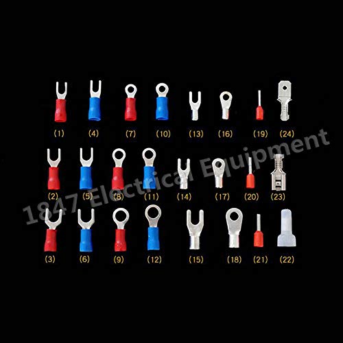 Gimax 1000Pcs New Electrical Wire Connector Insulated Crimp Terminals Kit Spade Assorted Set Fork Ring Assorted Set