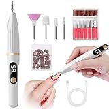 YAMOOCO ネイルマシン 電動ネイルマシーン コードレス 11 点セット（ドリル 10 個付） 5 段階スピード調整 正逆回転 ジェル除去/甘皮処理/爪磨き/ネイルケア全対応 USB 給電 家庭用 初心者 セルフオフサロン適合