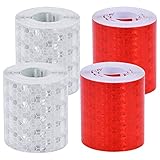 【Acerca de los productos】5 cm x 300 cm. Estas cintas de película reflectante están hechas de material de PVC, pueden reflejarse claramente en la oscuridad y la noche, 2 rollos de cinta reflectante amarilla y 2 rollos de cinta reflectante roja, 4 volúmenes en total.