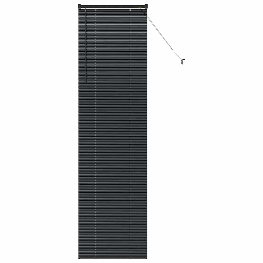 vidaXL Venetian Blinds Height Adjustable Black 220 x 55 cm Aluminium, Modern Rectangular Aluminum Blinds, Adjustable Indoor Window Treatments, Light Control Privacy for Home Decor, Office