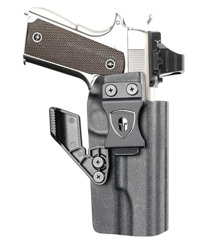 WARRIORLAND 1911 Holster, IWB Kydex Holster w/Claw, Fits No Rail 5' 1911: Colt/Kimber/Tisas/S&W/Ruger/Sig/RIA/Springfield etc. - Concealed Carry, Adj. Cant & Retention, Right Hand